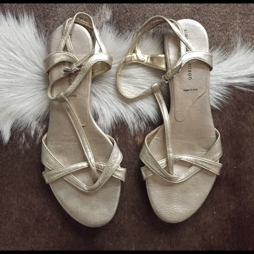 Sigerson Morrison Matte Gold Sandal 36.5